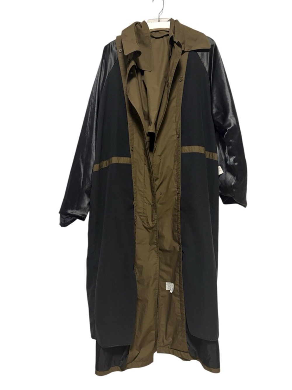 LONDON FOG Men’s Trench Coat Long Belted Suede Collar - Picture 11 of 12